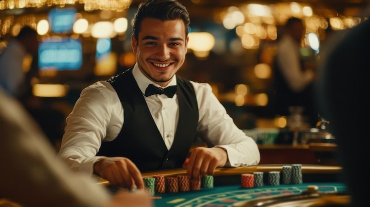 Tampilan meja Blackjack live di platform sidney303 dengan dealer profesional